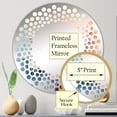 thumbnail image 3 of Designart "Pastel Tower Serenity" Towers Polka Dot Round Wall Mirror - Architecture Oval Printed Decorative Mirror - Multiple Color Options, 3 of 5