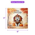 thumbnail image 5 of Happy Thanksgiving West Highland White Terrier Turkey Costume Pumpkins Autumn Leaves Set of 4 Stone Coasters Westie Westy Dog Lover 4x4in Absorbent Soapstone Coaster - 13014, 5 of 5