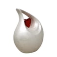 thumbnail image 3 of 10" Teardrop Ceramic Vase with Red Heart Accent – Modern Decorative Sculpture for Home Décor, Tabletop Centerpiece Gift, 3 of 9