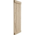 thumbnail image 3 of Ekena Millwork 16 1/2"W x 62"H Rustic Three Board Joined Board-n-Batten Hand Hewn Faux Wood Shutters w/End Batten (Per Pair), Primed Tan, 3 of 10