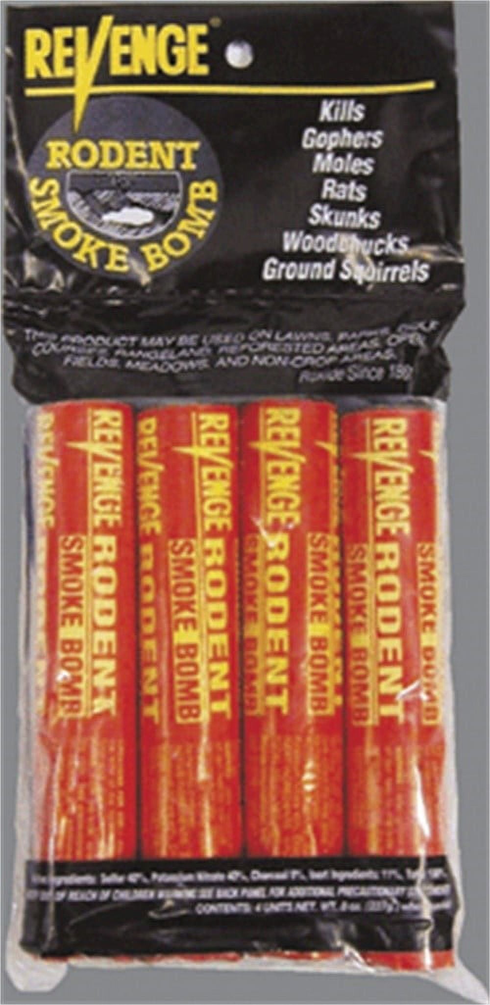 Bonide (BND61110) - Revenge Rodent Smoke Bombs, Mole and Gopher Killer, Poison, Repellent, Trap (4 Pack)