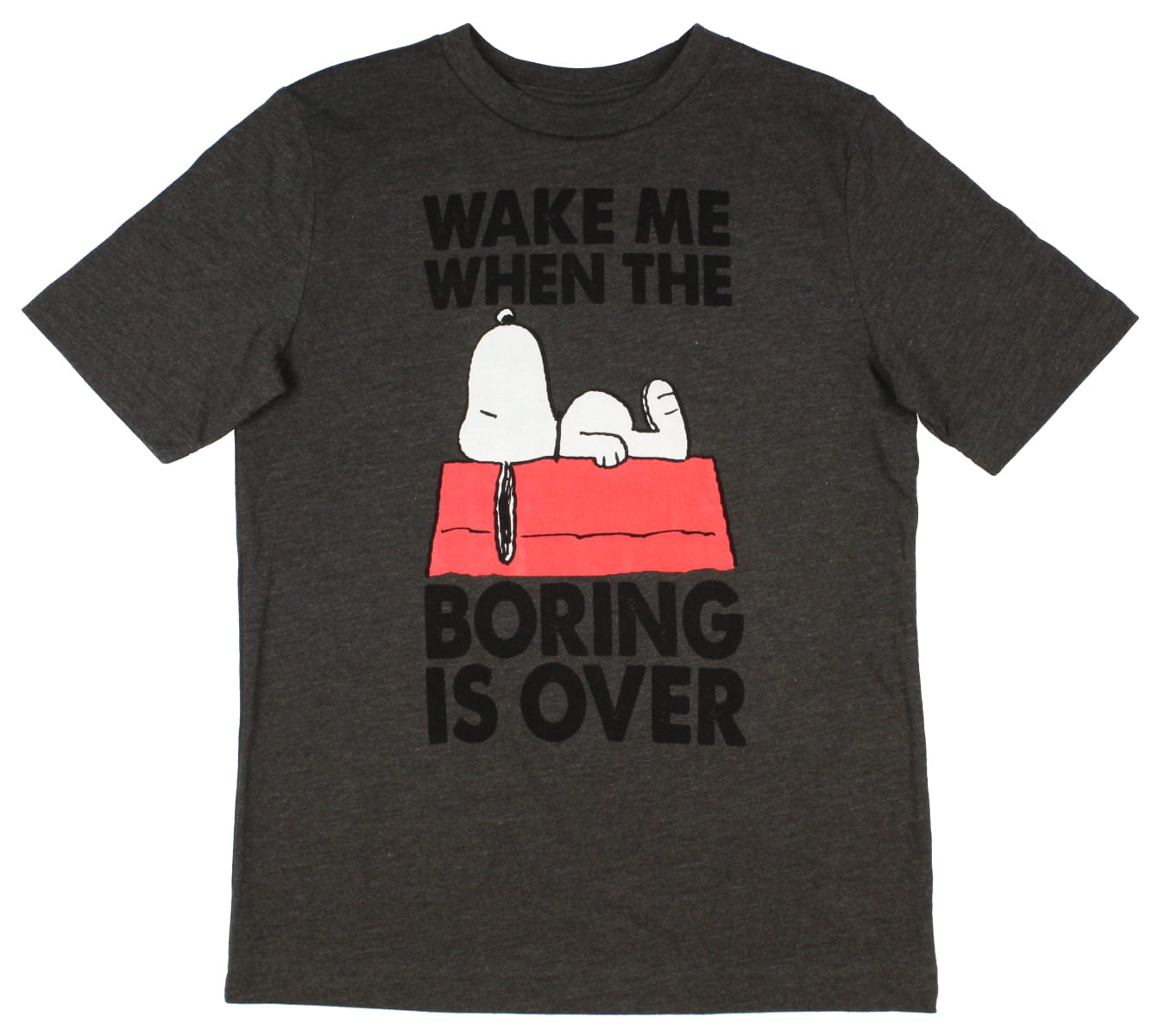 Peanuts Boys Snoopy Wake Me When The Boring is Over Graphic T-Shirt