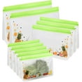 thumbnail image 1 of 10 Pcs Sac de Congélation Réutilisable, Sacs en Silicone Réutilisables pour Conserver Légumes, Fruits Viande, Poisson et Pain, 1 of 5