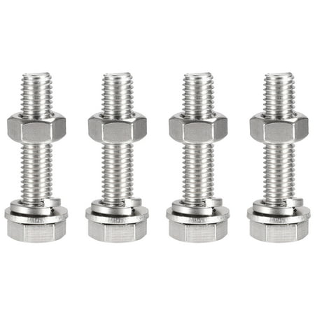 

Uxcell M10 x 50mm 304 Stainless Steel Hex Head Screws Bolts Nuts Flat & Lock Washers Kits 4 Sets