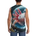 thumbnail image 4 of Fotbe Bubbles Axolotl Fantasy Men's Camiseta sin Mangas Estampada para Hombres, Playera Casual para Gimnasio, Entrenamiento, Playa-Large, 4 of 7