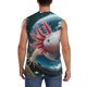 thumbnail image 4 of Fotbe Bubbles Axolotl Fantasy Men's Camiseta sin Mangas Estampada para Hombres, Playera Casual para Gimnasio, Entrenamiento, Playa-Large, 4 of 7