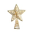 thumbnail image 2 of Gold Christmas Tree Topper,8.87×5.9inch Hollow-Out Star Tree Topper with Warm White Lights,Pre-lit 5 Point Star Treetop,Lighted Wire Star with Lights for Christmas Tree Home Decoration, 2 of 7