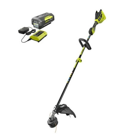Ryobi 40-Volt Lithium-Ion Brushless Electric Cordless Attachment Capable String Trimmer 4.0 Ah Battery and Charger Included
