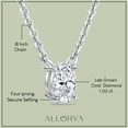 thumbnail image 3 of Dazzlingrock Collection IGI Certified 1.00 Cttw Oval Lab Grown White Diamond 4 Prong Solitaire Pendant with 18 inch Silver Chain for Her in 925 Sterling Silver, 3 of 5