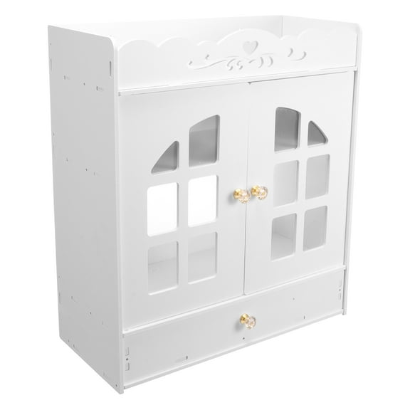 FOMIYES White Plastic Wall Mount Cabinet Storage Organizer for Bathroom Small Space Holder