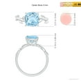 thumbnail image 5 of ANGARA Natural Nature Inspired Cushion 1.95 ct Aquamarine Ring in 14K White Gold for Women (Size-8mm) | March Birthstone, Birthday, Anniversary, Jewelry Gift for Women | Natural Aquamarine Ring, 5 of 9