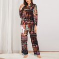 thumbnail image 2 of Rateoe fairy-tale-world-with-delicious-candy Pattern Womens Pajamas Set Long Sleeve Sleepwear Button Down Nightwear Soft Cotton Pj Lounge Sets-Small, 2 of 7