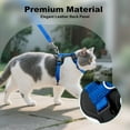 thumbnail image 3 of Plutus Pet Adjustable Cat Harness and Leash Set, Quick Release, Escape Proof Nylon Vest with Leather Trim for Kitten, Small Medium Large Cats, Royal Blue, 3 of 7