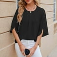 thumbnail image 4 of kamemi Oversized Tshirts for Women V Neck T Shirts for Women Floral Summer Tops Short Sleeve Shirts Casual Tunic Tops(Black,M), 4 of 5