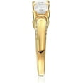 thumbnail image 3 of Zion Jewels 3Ct Princess Cut 5 Stone Lab-Created Diamond 14k Yellow Gold Plated 925 Sterling Silver Engagement Fancy Band Ring For Women., 3 of 3