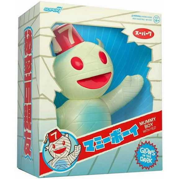 Super7 Mummy Boy Vinyl Toy (Glow-in-the-Dark w/ Fez)