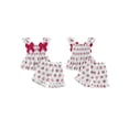 thumbnail image 2 of BemeyourBBs Toddler Baby Girls Summer Clothes Infant Baby Girl 2 Piece Strawberry Outfits Sweet Strawberry Print Flying Sleeve Square Neck Shirt Tops and Shorts Set, 2 of 9