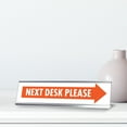 thumbnail image 2 of Next Desk Please, Orange Silver Frame, Desk Sign (2x8"), 2 of 3