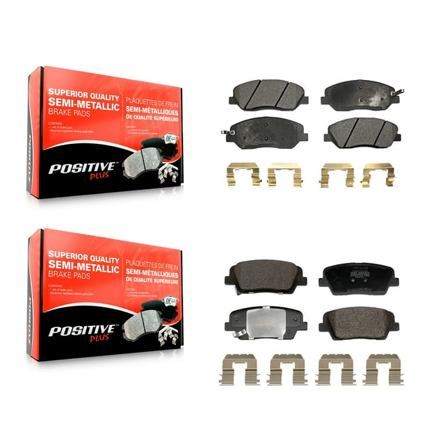 Positive Plus Front Rear Semi-Metallic Brake Pads Kit for Car 2013-2016 Hyundai Santa Fe XL 3.3L KPF-100713