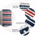 thumbnail image 5 of Navy Blue Red Striped Shower Curtains for Bathroom Waterproof Fabric Bath Curtains Decor Bath Tub Curtain Gradient Horizontal Lines Decorative Shower Curtain Sets with 12 Hooks, 72x72 Inch, 5 of 6