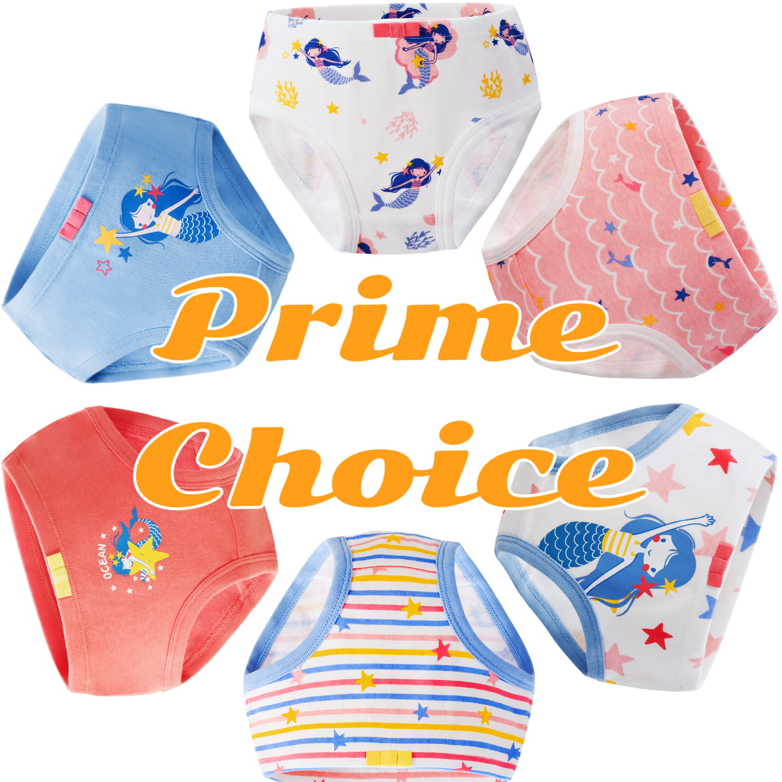 mijaja 6Pcs Girls' Pure Cotton Brief Underwear for Toddler 2-3 Years -  Balloon,Swan,Love-heart