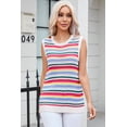 thumbnail image 4 of FOLUNSI Essential Stripe Vest - Boxy, Scallop Trim, White, Fit for Any Occasion, 4 of 8