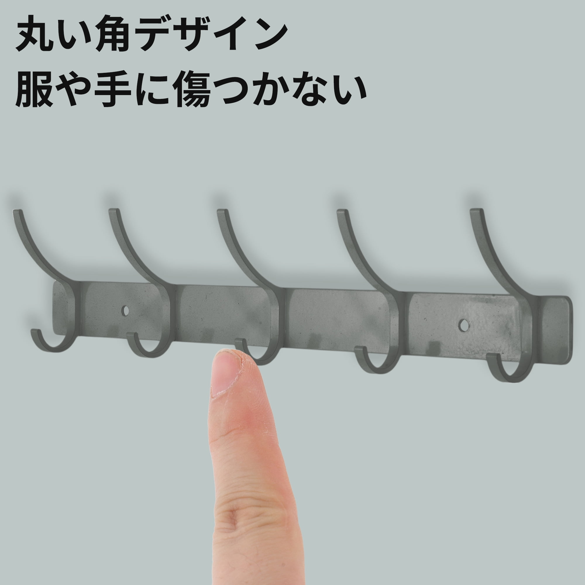 Unique Bargains Coat Rack Wall Mount Hook Gray 12.2x1.2x6