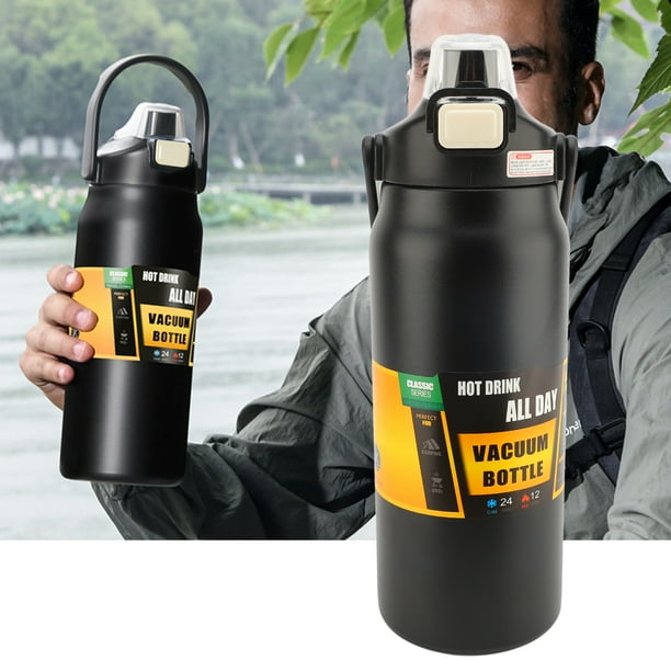 Botella De Agua Aislada De Acero Inoxidable 304 Con Tapa De Paja, Botella De Agua Reutilizable De Doble Pared Al Vacío De Boca Ancha, Capacidad De 1500 Ml Para Hombres, Mujeres,