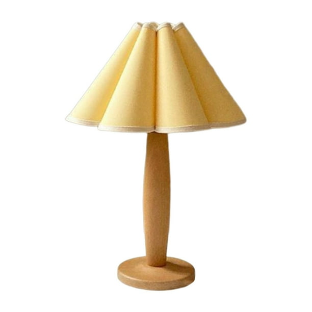Lámpara de mesa creativa con pantallas lavadas y puerto de carga USB LED pétalo amarillo
