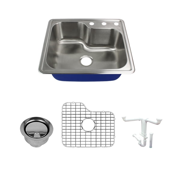 Transolid K-Mtso25229-3 Meridian 25" Drop In Single Basin Stainless Steel Kitchen Sink -