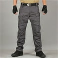 thumbnail image 2 of IYYVV Men's Lightweight Ripstop Tactical Cargo Pants, Water Resistant Hiking Work Pants Relaxed Fit Black with Pockets Gray S, 2 of 3