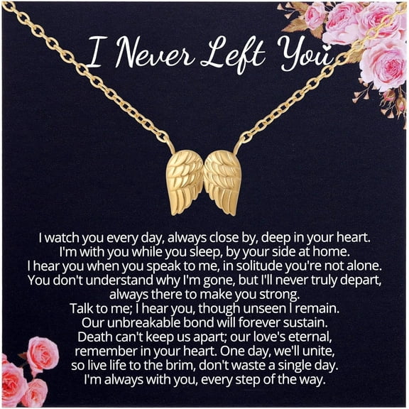 Angel Wings Necklace Gift from Heaven, Memorial Gifts for Loss of Loved One, Mourning Jewelry, Thinking of You Gift, Letter from Heaven Sympathy Condolence