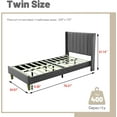 thumbnail image 3 of AGARTT Upholstered Platform Bed Frame Twin Size with Headboard Wooden Slats Support/No Box Spring Needed/Easy Assembly,Grey, 3 of 12
