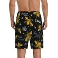 thumbnail image 4 of Lsque Hohey Bee Golden Embroidery Mens Sleep Pajama Shorts,Short Pajama Pants, Cotton Ultra-Soft Knit-X-Large, 4 of 9