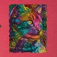thumbnail image 2 of Colorful Cat Portrait | Cat Lover Owner | Dean Russo Art Animal Lover Mens Premium Tri Blend T-Shirt, Vintage Red, L, 2 of 5