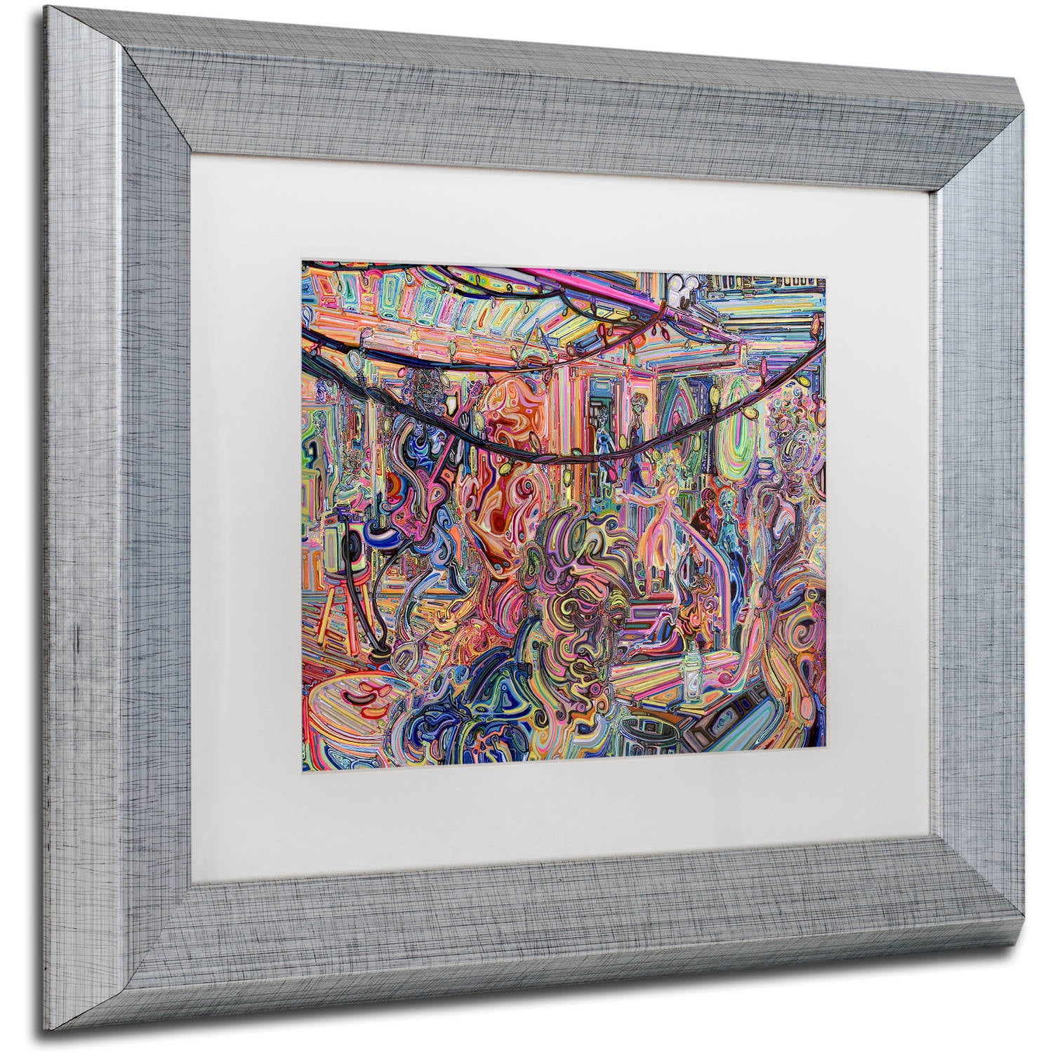 Trademark Fine Art "BBQ" Canvas Art by Josh Byer, White Matte, Silver Frame