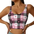 thumbnail image 3 of Rocae Heart Plaid for Sports Bra for Women Sports Vest with Performance Stretch and Quick Dry FabricSmall, 3 of 9