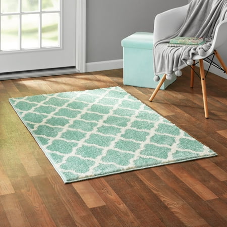Mainstays 36"x56" Tinsel Fret Mint Sparkle Rug