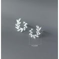 thumbnail image 2 of EOEMY 925 Sterling Silver Zircon Circle Leaf Stud Earrings, 2 of 6