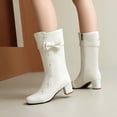 thumbnail image 6 of Mostsola Mid Calf Boots for Women Elegant Leather Black Boots Heel Fall Boots for Women 2025, 6 of 9
