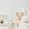 thumbnail image 6 of Wooden Reindeer Figurines for Christmas Decor Gold Tabletop Reindeer Statues Small Decorative Deer Figurines for Indoor Christmas Tabletop Mantle Decorations, 6 of 6