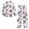 thumbnail image 3 of SCRAWLGOD Mens Pajamas Set, Comfy Button Down Notched Collar Pajamas for Men, Long Sleeve Mens Sleepwear with Pockets & Elastic Band, Set of 2, Palm Tree Union Jack Starfish White, S, 3 of 6