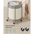 thumbnail image 5 of SONGMICS 50.2-Gallon (190 L) Laundry Basket with Wheels, Steel Frame and Removable Bag, 2 Locking Wheels, Dove Gray and Cream White, 5 of 5