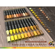 Tooli-Art Acrylic Paint Pens Yellow and Brown Pro Color Series Set with 3mm Medium Tip Marker Set of 22