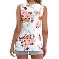 thumbnail image 5 of HAPIMO Women's Summer Tank Tops O-Neck Blouse Strappy Flared Camisole Sleeveless Shirts for Girls Plaid/Red Lip/Cow Print Tops Casual Loose Fit Camis White S, 5 of 7