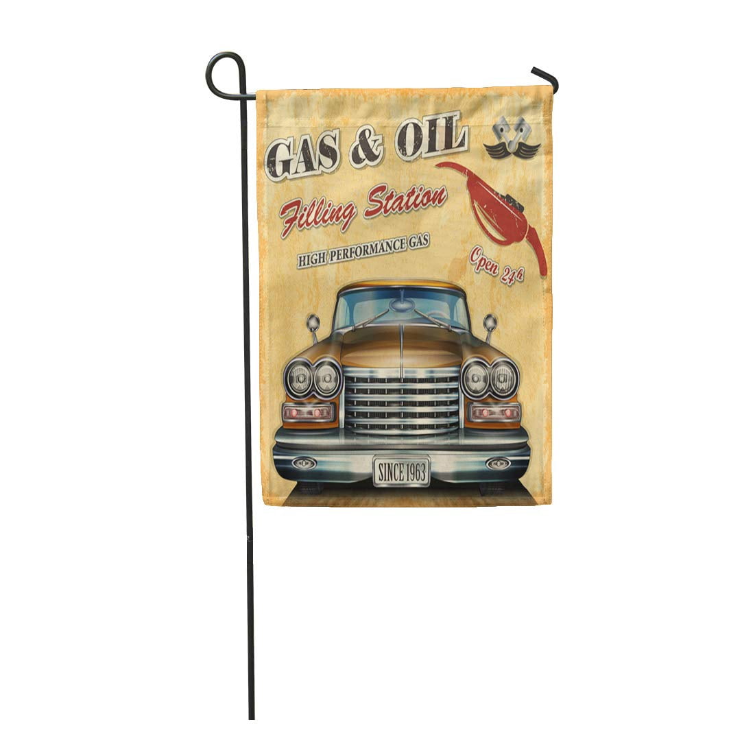 KDAGR Vintage Filling Station Retro Signage Gas Car Classic Sign Garden ...