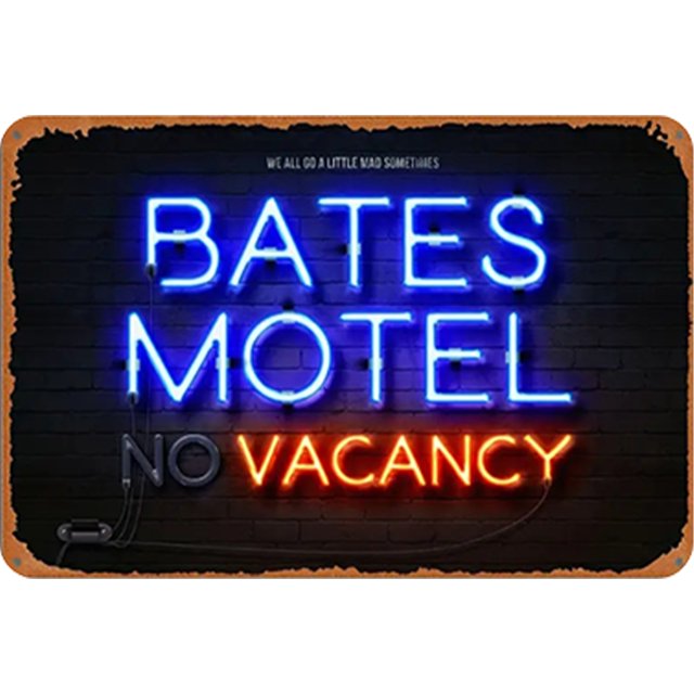 Placa Metal Vintage Motel Pintura Hierro Rectangular Barra Pared 30x20cm