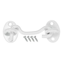 Uxcell 1-Pack Hook and Eye Latch for Door 3 Inch 201 Stainless Steel Hook and Eye Gate Latch for Gate/Window/Cabinet White