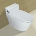 thumbnail image 2 of WinZo WZ5081 Elongated One Piece Toilet Low Profile Left Side Flush Soft Close Seat White, 2 of 7