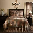 thumbnail image 3 of VHC Brands Crosswoods Patchwork Cotton Primitive Bedding Pre-Washed Twin Quilt, Dark Olive Green, 3 of 7